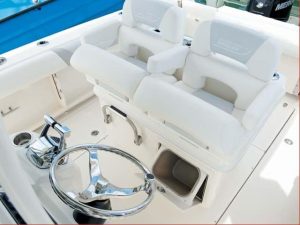 Helm seating on the Bonnie Lee of Sandhill Charters